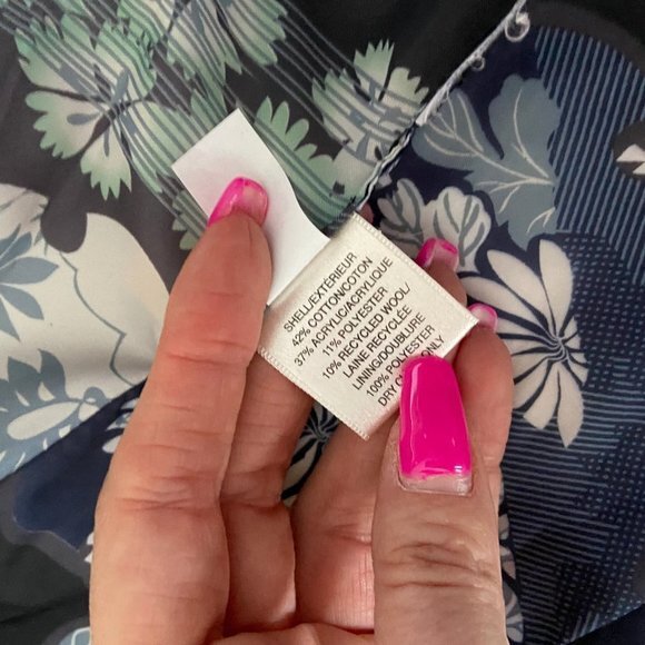 Cream Coloured Structured Jacket with Blue Floral Lining Size M EUC - Picture 10 of 16